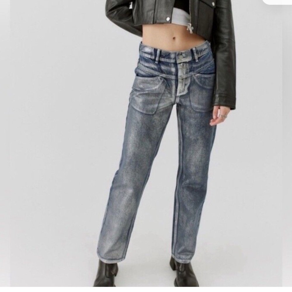 Y2K 90S Inspired Urban Outfitters BDG Metallic Cowboy Jeans